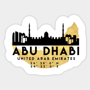 Abu Dhabi United Arab Emirates Skyline Map Art Sticker